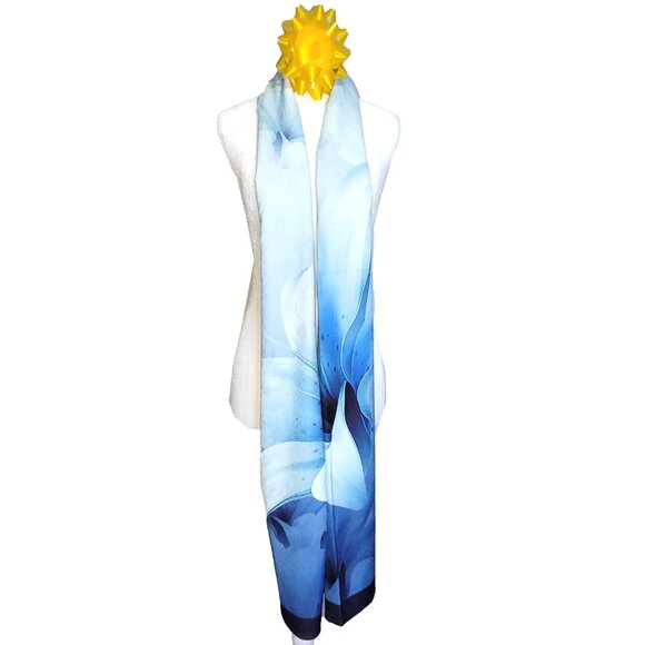 NWT Double-Sided Silk Scarf 27"x70" Long Rectangle Shawl Wrap 3314 - Picture 7 of 8